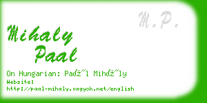 mihaly paal business card